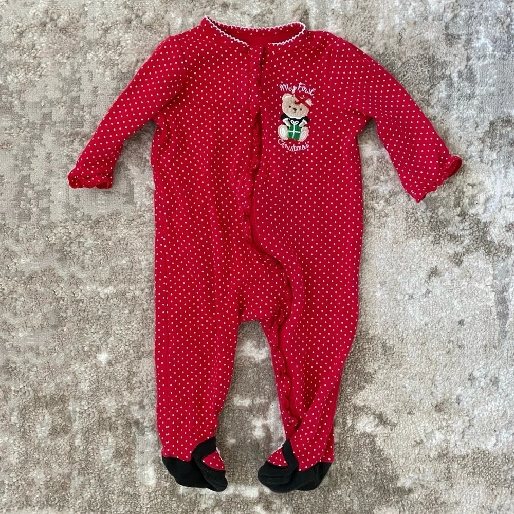 Baby’s First Christmas Red One Piece Pajamas